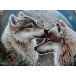 3D Diamant Pixel Bild Wolf