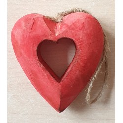 Holz Herz rot