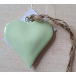 Metall Herz helles salbeigrün