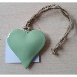 Metall Herz salbeigrün