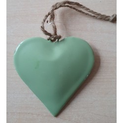 Metall Herz salbeigrün