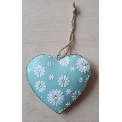 Metall Herz Margriten mint