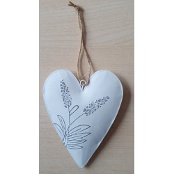 Metall Herz Lavendel weiss