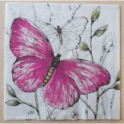 Servietten Schmetterling pink
