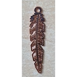 Metall Anhänger Feder bronze