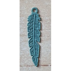 Metall Anhänger Feder seegrün