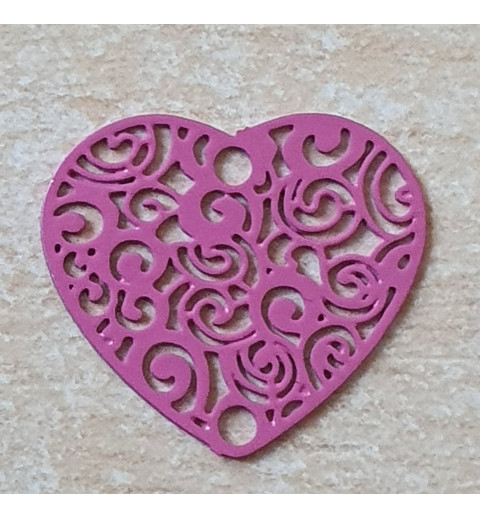 Metall Anhänger Herz pink