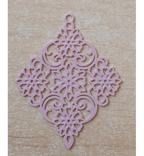 Metall Anhänger Rhombus rosa