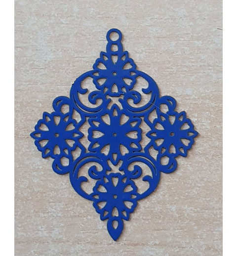 Metall Anhänger Rhombus blau
