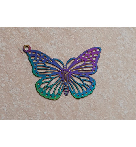 Metall Anhänger Schmetterling bunt