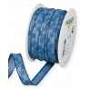 Dekoband Blumen blau