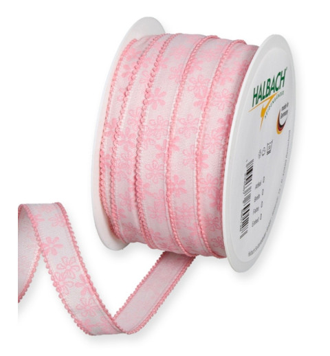 Dekoband Blumen rosa