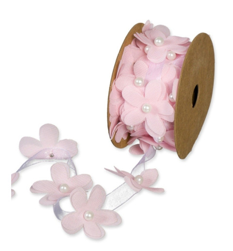 Organza Blumenband rosa