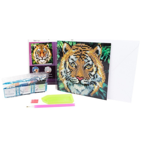 3D Diamant Pixel Karte Tiger