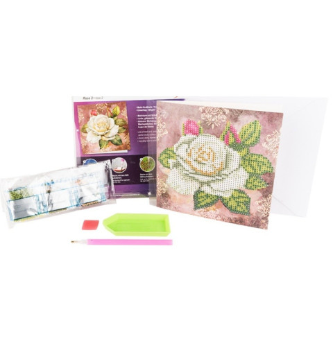 3D Diamant Pixel Karte Rose