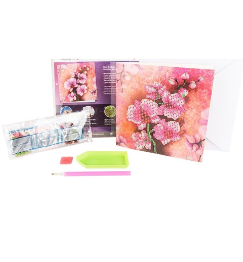 3D Diamant Pixel Karte Orchideen