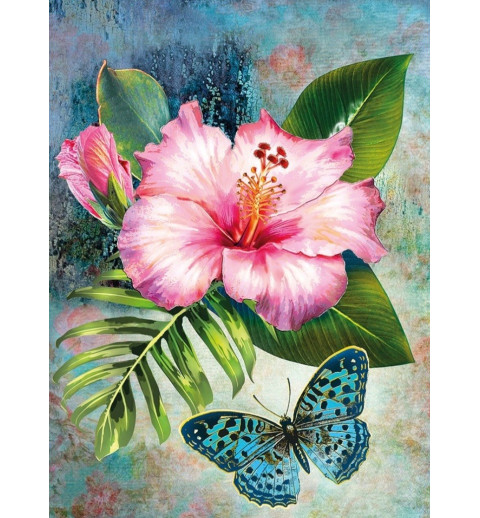 3D Diamant Pixel Bild Schmetterling/Blume