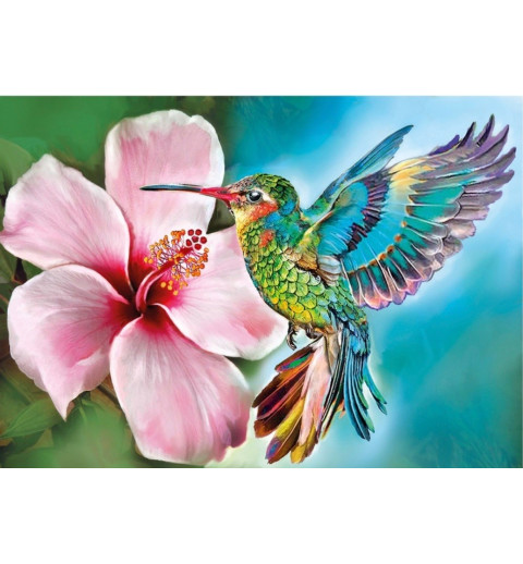 3D Diamant Pixel Bild Kolibri