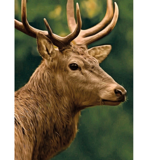 3D Diamant Pixel Bild Hirsch