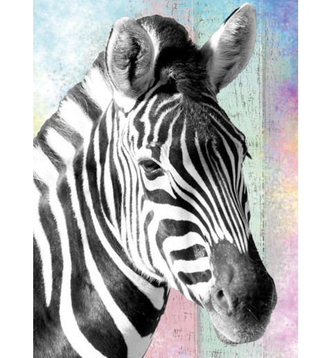 3D Diamant Pixel Bild Zebra