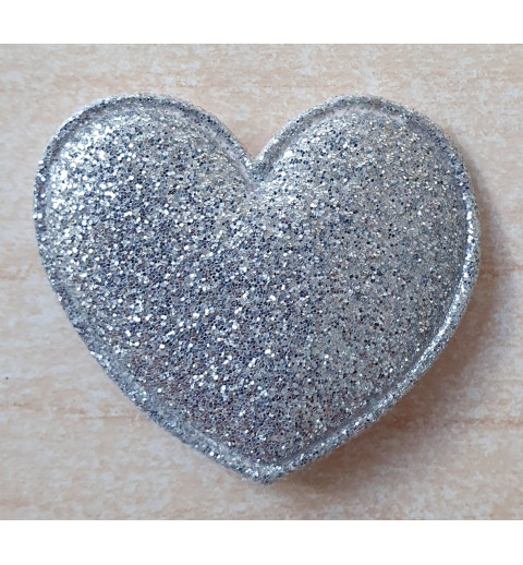 Stoff Herz silber