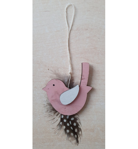 Holz Hänger Vogel rosa