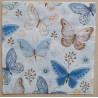 Serviette Schmetterlinge blau/beige