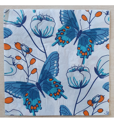 Serviette Schmetterlinge petrol