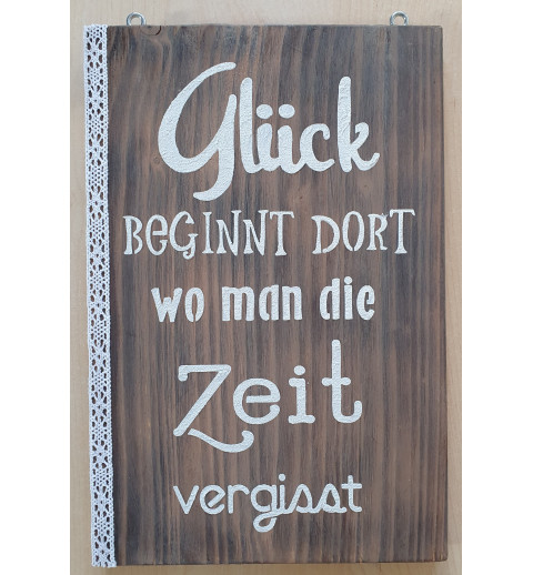 Schild Glück/Zeit