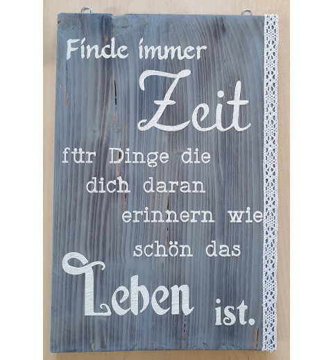 Schild Zeit/Leben