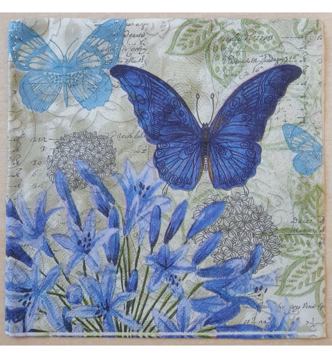 Serviette Schmetterling blau