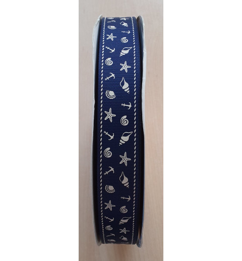 Ripsband Maritim dunkelblau