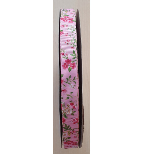 Ripsband Blumen rosa