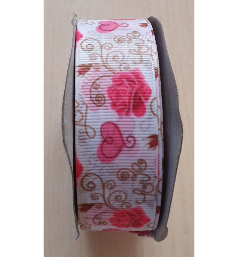 Ripsband Blumen/Herzen