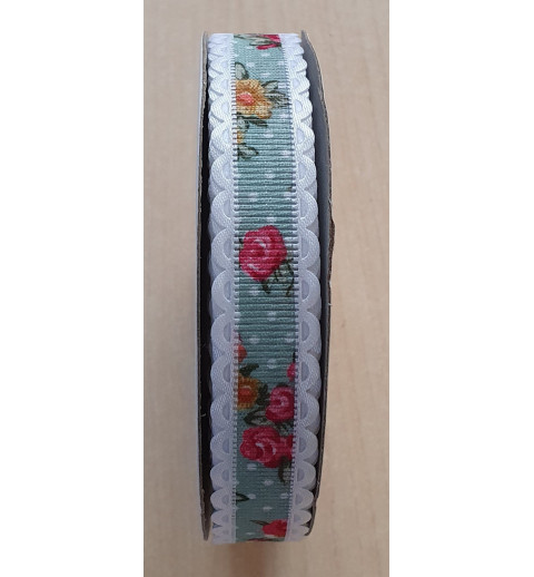 Ripsband Blumen mint