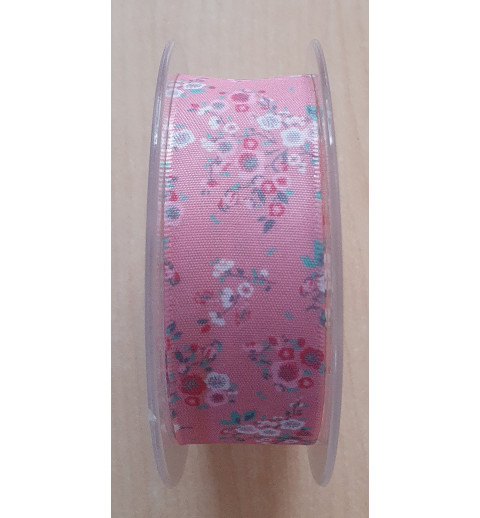 Dekoband Blumen rosa