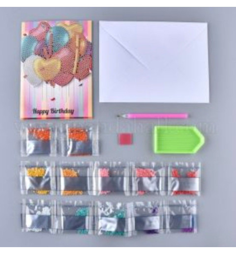 3D Diamant Pixel Karte Luftballons