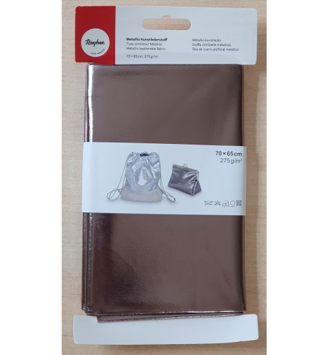 Metallic Kunstleder Stoff silver shadow