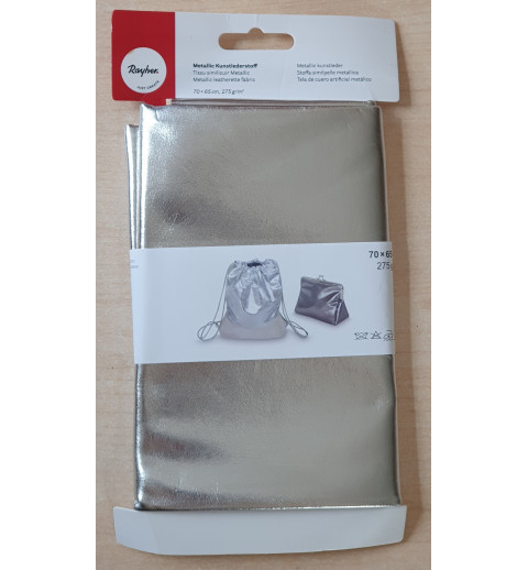 Metallic Kunstleder Stoff brillant silver