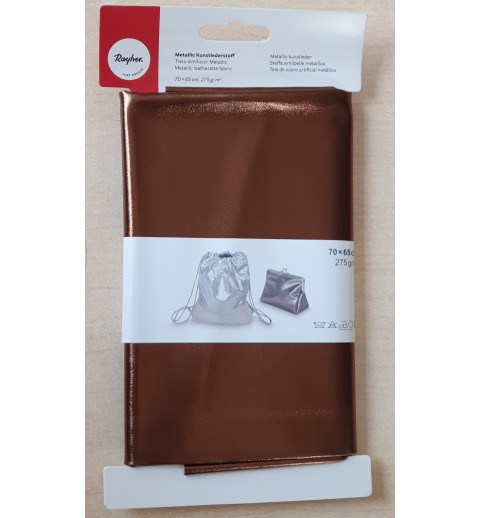 Metallic Kunstleder Stoff mocca
