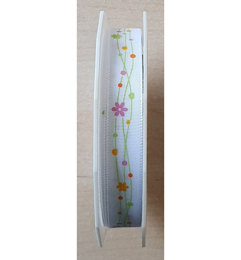 Dekoband Blumen weiss