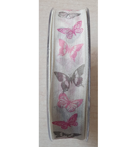 Dekoband Schmetterlinge creme