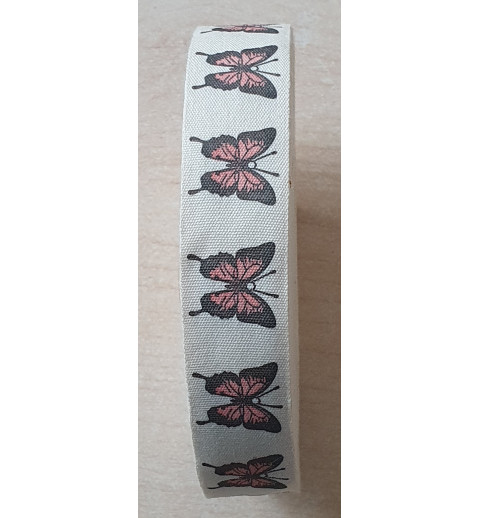 Dekoband Schmetterlinge creme