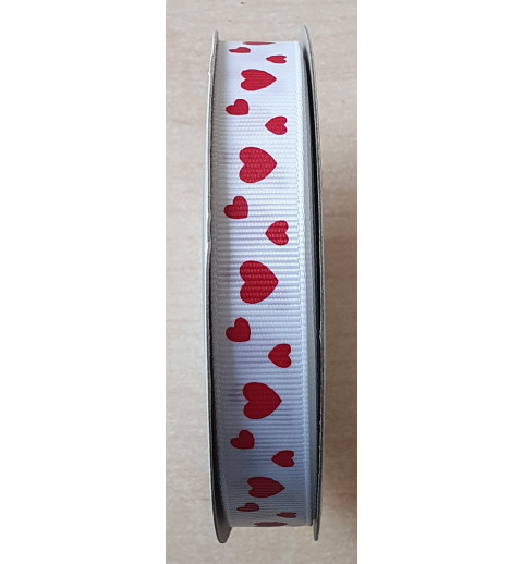Ripsband Herzen weiss