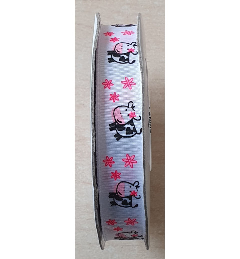 Ripsband Kühe weiss