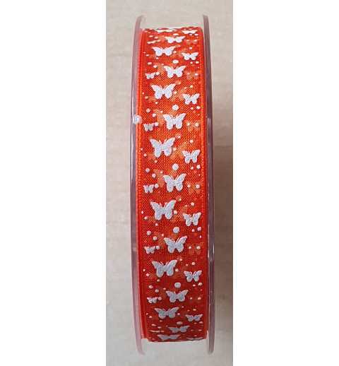 Organzaband Schmetterlinge orange