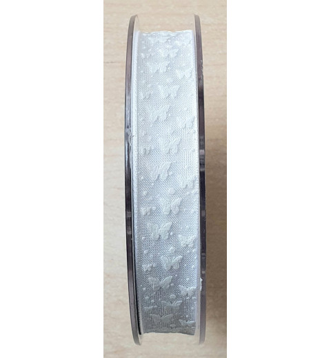 Organzaband Schmetterlinge weiss