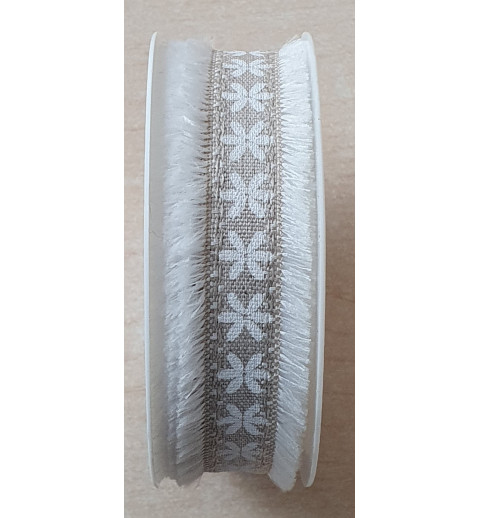 Dekoband Blumen beige