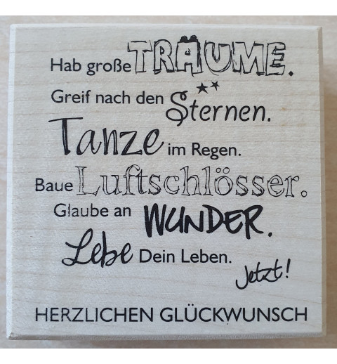 Holz Stempel Tanzen im Regen.....