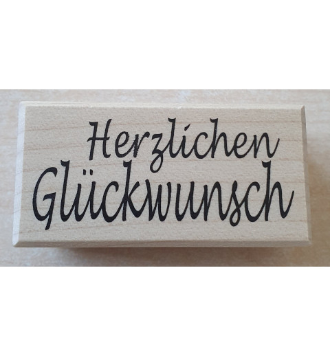 Holz Stempel Herzlichen Glückwunsch